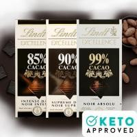 ราคา คีโต ลินด์เอ็กเซอร์แลนด์ ดาร์ก ช็อกโกแลต Lindt Excellence Dark Cocoa Chocolate (6059402340)