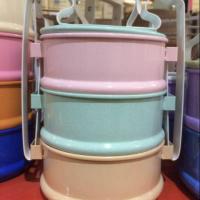 ราคา ปิ่นโตวินเทจเคลือบ สีพาสเทล (คละสี) 11 ซม. 3 ชั้น (7237425989)