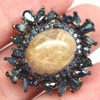 ราคา แหวนพลอยแท้ธรรมชาติ ควอตซ์ไหมทอง 13 x 16 mm. ล้อม ไพลินน้ำเงิน เงินแท้ 925 ชุบทอง 18k ไซร์แหวน 8.5 (28472796826)