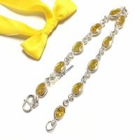 ราคา สร้อยข้อมือบุษราคัม สร้อยข้อมือเงินแท้ พลอยบุษราคัม (CZ) YTG-9049 (6929227811)