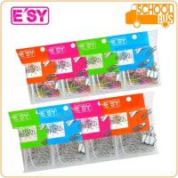 ราคา ลวดเสียบ กระดาษ E'Sy อีซี่ แบบกลม E-425 E-426 E-434 E-436 สีเงิน คละสี Color paper clip (6162808098)
