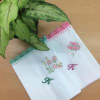 ราคา ผ้าเช็ดหน้าถักริม&ปักชื่อ (73089385)