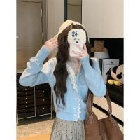 ราคา NZN สไตล์เกาหลีลูกไม้เย็บปะติดปะต่อกันถักคาร์ดิแกนผู้หญิงฤดูหนาวใหม่หลวมคลุมด้วยผ้าแขนยาวด้านบน (27670816858)