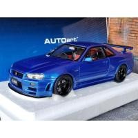 ราคา โมเดลรถR34 1/18 โมเดลรถR34GTR โมเดลรถ Nissan skyline R34 GT-R nismo z tune Babyside Blue Autoart 77462 scale 1:18 ราคา (25720025784)