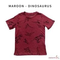 ราคา เสื้อยืดเด็กชายหญิง Unisex เสื้อยืดท็อป (BABY GAP MAROON DINOSAUR) (43062250909)