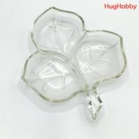 ราคา [มือ2] งานเก่าวินเทจ จานแก้วรูปทรงใบไม้ 3 หลุม ขนาด 17.5x20cm (40411398804)