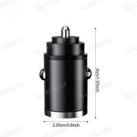 ราคา KLNU 200W Mini Car Dual Port USB Charger Fast Charging Socket 100w PD USB Type C พอร์ตคู่ที่มองไม่เห็นโลหะ Charger (29741219283)