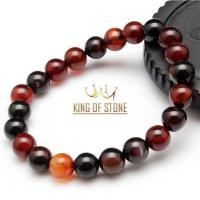 ราคา กำไลหินอาเกต สีน้ำตาลส้ม หินนำโชค ขนาด 8 ,10มม. สร้อยข้อมือหินแท้ ORANGE BROWN AGATE (26669616585)