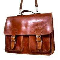 ราคา กระเป๋าหนังแท้ ฟอกฝาด ใส่เอกสาร โน๊ตบุ๊ค กระเป๋ามือสอง เอกสารใบใหญ่ men leather briefcase messenger bag yonvintage (42310650955)