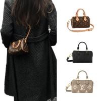 ราคา [Pre-sale ในยุโรป] LOUIS VUITTON Nano Speedy embossed/grained cowhide/กระเป๋าถือ/กระเป๋าสะพายไหล่/มีสามสี (25523624341)