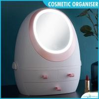 ราคา เครื่องสําอาง Make up Oval Shape Organiser พร้อมกระจก LED (27533240968)