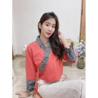 ราคา เสื้อป้ายเจ้านาง แต่งผ้าทอลายสวยๆผ้าฝ้ายเยื่อไผ่อย่างดี (12510422613)