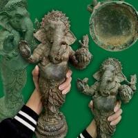 ราคา พระพิฆเนศโบราณ สูง19นิ้ว เนื้อรมดำเก่า ปางลีลา ยืนถวายพร (23227596440)