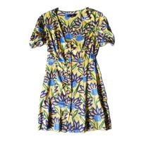 ราคา ZARA ชุดเดรสลายดอก สีเหลือง มือสอง แท้ (42350286067)
