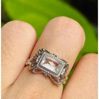 ราคา 28/8/68 แหวนเงินแท้925 ฝังพลอยไวท์โทปาส เบอร์แหวน54 (ฟรีปรับไซส์) (42165510987)