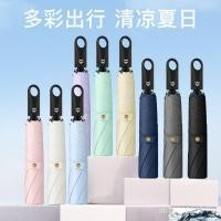 ราคา ร่มกันแดดพับได้ 3 ตอน ร่มอัตโนมัติกันแดด พร้อมตะขอกันลมพิเศษ (27291209159)