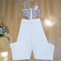 ราคา จั้มสูทขายาว ป้าย mahaheng แต่งลูกไม้ด้านบน ด้านล่างกางเกงขาวล้วน (22555418989)