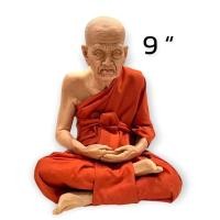 ราคา (หน้าตัก 9นิ้ว สูง25ซม.)หลวงปู่ทวด เหยียบน้ำทะเลจืด งานไฟเบอร์หุ่นขี้ผึ้งห่มจีวรเสมือนจริง ท่านเป็นพระเกจิอาจารย์พระโพธิ (21609863988)