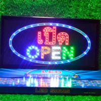 ราคา ป้ายไฟLED ไฟตัวอักษร ป้ายไฟวิ่ง ไฟหน้าร้าน"ป้ายไฟ เปิดOPEN"แบบเสียบปลั๊กไฟ ไฟตกเเต่งร้าน รับทำป้าย (23957034102)