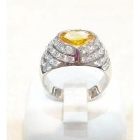 ราคา แหวนบุษราคัมหัวใจล้อมเพชรสำหรับผู้หญิง (PY422) (26374048470)