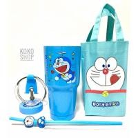 ราคา แก้วเก็บอุณหภูมิ ร้อน-เย็น แก้วเยติ ลาย Doraemon โดเรม่อน สีฟ้า ฟรี!!..ถุงใส่แก้ว พร้อม หลอด และยางรองแก้ว (คละสี) (5543118690)