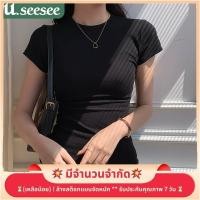 ราคา (มีจำนวนจำกัด)** เสื้อยืดผู้หญิง แต่งจีบย่น สีพื้น สไตล์ลำลอง (หลากสี) (29269621931)