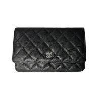 ราคา CHANEL WOC กระเป๋าสะพายข้างหนังลูกวัวคาเวียร์สีดำโซ่เงินสำหรับผู้หญิง AP0250Y01588C3906 (28804318552)