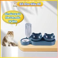 ราคา ชุดชามสัตว์เลี้ยงป้องกันการหลังค่อม 3-ใน-1 มีชามหูแมวน่ารัก 2 ใบ + ขวดน้ําอัตโนมัติสะดวก (40063557386)