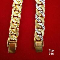 ราคา สร้อยข้อมือชุบทองเกาหลี 1.0 ซม. 916 24K Emas (22943366398)