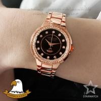 ราคา AMERICA EAGLE นาฬิกาข้อมือผู้หญิง สายสแตนเลส รุ่น AE104L – PINKGOLD/BLACK (4418002295)
