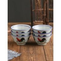 ราคา Blue-และสีขาวเซรามิค Retro Rooster ชามสไตล์วินเทจชามข้าวชิ (25437563494)