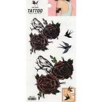 ราคา Tattoo Fashion ลาย กุหลาบ นก Rose Bird แท็ททู สติกเกอร์ ็HM1195 (3777932655)