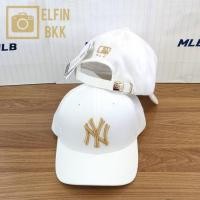 ราคา ♞แท้ MLB Cap - NY LA หมวกแก๊ป สีขาว/สีดำ โลโก้ทอง ปีกหมวก ขลิบทอง/ ปัก Yankees mfd (28519182273)