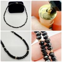 ราคา สร้อยคอหินแท้(ไม่ทราบชนิด) คั้นเม็ดทองแท้ 18K จำนวน 10 เม็ด ตะขอทองแท้ 18K (24568396524)