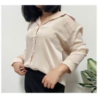 ราคา เสื้อเชิ้ตซาติน สาวอวบ ใส่ทำงาน สาวออฟฟิศ ผ้าดีมาก (3778751816)