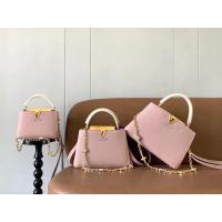 ราคา Louis Vuitton Capucines BB กระเป๋าสะพายข้างแบบใหม่ สีส้มตกแต่งดอกไม้สีชมพู มาพร้อมโซ่ (43613547425)