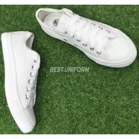 ราคา Hot Saleถูก•แท้•ไวผ้าใบทรงคอนเวิร์ส Leo 955 <ไซส์37-44> สีขาวล้วน (4439078788)