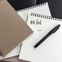 ราคา สมุดปกน้ำตาล และปกดำ เส้นกริด เส้นตาราง เส้นจุด notebook สมุดตาราง สมุดกริด (34214785)