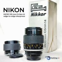 ราคา เลนส์มือหมุน Nikon Nikkor Micro 105mm F4(32) Mount Non ai with PN1 Rare item (41215075040)