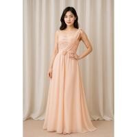 ราคา เดรสลูกคุณหนูเปิดไหล่ เดรสยาวสีชมพู ไหล่เฉียงประดับดอกไม้ เซ็กซี่ สวยหรูดูแพง 2ก (40170022018)