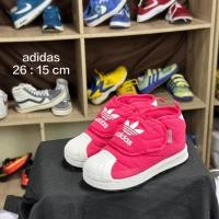 ราคา อาดิดาส(adidas)รองเท้าเด็กมือ2 เบอร์26ยาว15.0ซม. สีชมพูบานเย็น (23670599193)