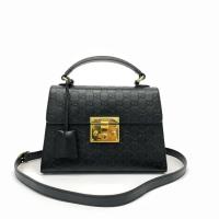ราคา Gucci กุชชี่ สีดำ หนัง padlock แฟชั่นสำหรับผู้หญิง กระเป๋าสะพายข้าง กระเป๋าสะพายไหล่ กระเป๋าสะพาย พายข้างปรับสายได้ (23723941307)