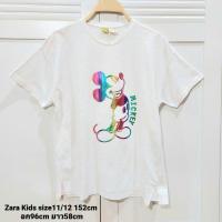 ราคา เสื้อเด็ก Zara Kids แท้100% สีขาวติดสกรีนนูนสีรุ้งลายมิกกี้ เม้าท์ น่ารักมากๆค่ะไซส์ 11/12Y 152cm (23314712107)