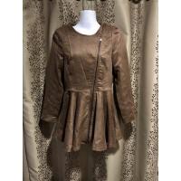 ราคา Mini Dress มินิเดรส คอกลม แขนยาว สีน้ำตาล [ อก 32” ] ‼️แบรนด์แท้%‼️พร้อมส่ง‼️ (18825147986)