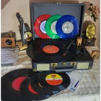 ราคา เครื่องเล่นแผ่นเสียง เครื่องเล่นแผ่นไวนิ่ว Vintage วินเทจ คลาสสิค ลำโพงในตัว บลูทูธ Bluetooth ความเร็ว 33/45/78 (27667027562)