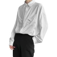 ราคา Incerun เสื้อเชิ้ต คอปก แขนยาว สีขาว / สีดํา สไตล์แฟชั่น สำหรับผู้ชาย (11914666701)