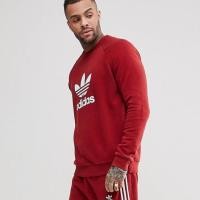 ราคา ของแท้ % พร้อมส่ง เสื้อ Adidas Originals Adicolor Trefoil สี Burgundy (1307432462)
