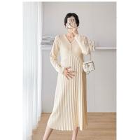ราคา ชุดคลุมท้องแขนยาว กระโปรงพลีท ผ้าไหมพรมเนื้อนิ่มมาก (24282880262)