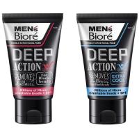 ราคา (2 สูตร) Men's Biore Double Scrub Facial Foam Deep Action เมนส์ บิโอเร ดับเบิ้ล สครับ ดีพ แอคชั่น โฟมล้างหน้า 100 กรัม (14547351820)