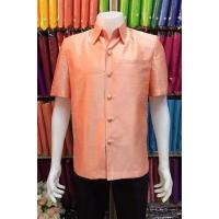 ราคา เสื้อสูทชายไหมอิตาลี่สีโอรส เสื้อสูทชายไหมประดิษฐ์ สูทผ้าไทยชาย ซาฟารีผ้าไทยชาย เสื้อผ้าไทย (482877488)